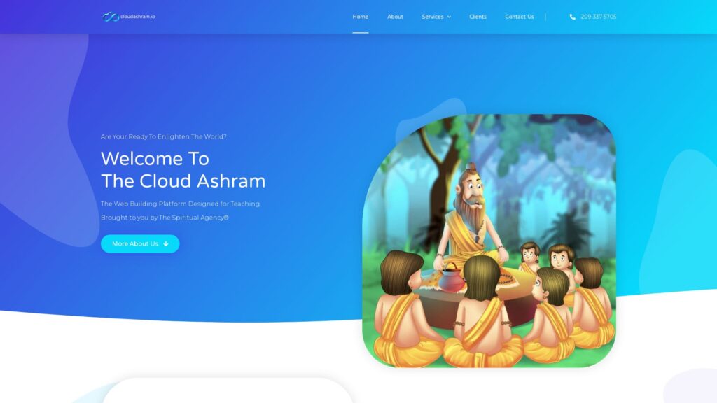 Illustration of a sage teaching students in forest setting.