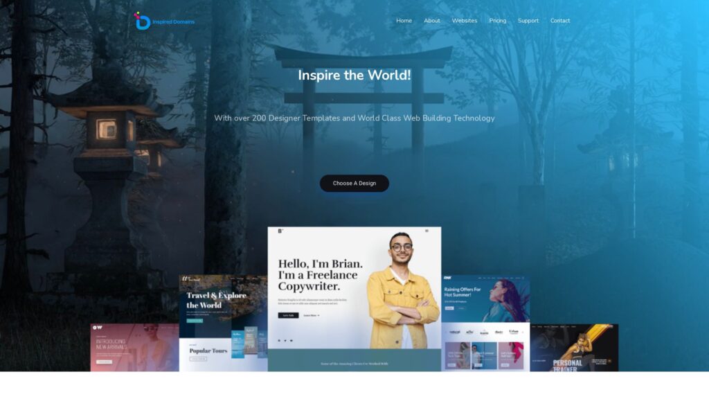 Inspire the world website with design templates